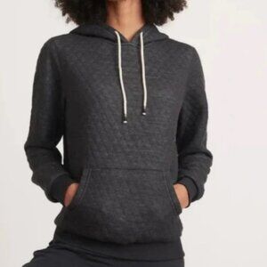 Marine Layer Corbet Dark Gray Quilted Hoodie Hooded Sweatshirt Womens Small